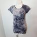 Athleta Dresses | Athleta Tie Dye Paisley Ruched Stretch Mini Dress M | Color: Gray/White | Size: M