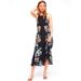 Free People Dresses | Free People Mid-Lenth Floral Trapeze Dress With Open Sides, Size Small. | Color: Black/Orange | Size: S