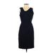 J.Crew Casual Dress - Sheath V Neck Sleeveless: Blue Solid Dresses - Women's Size 0