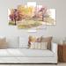 Design Art Park Road w/ Autumn Trees - 5 Piece Wrapped Canvas Painting Canvas in Brown/Green/Yellow | 60 H x 32 W x 1 D in | Wayfair PT40792-373