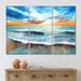 East Urban Home Sunset Over The Sea w/ Blue & Orange Sky - Nautical & Coastal Canvas Wall Art Print Canvas, in White | 28 H x 36 W x 1 D in | Wayfair