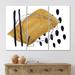 East Urban Home Abstract Geometric In Brown w/ Black Polka - Modern Canvas Wall Art Print Metal in Black/Brown | 32 H x 48 W x 1 D in | Wayfair