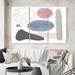 East Urban Home Geometric Poster w/ Pastel & Geometric Shapes - Modern Canvas Wall Art Print Metal in Blue/Gray/Pink | 40 H x 60 W x 1 D in | Wayfair