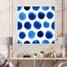 East Urban Home Polka Dots In Shades Of Dark II - Modern Canvas Wall Art Print Canvas in Blue | 30 H x 30 W x 1 D in | Wayfair