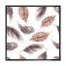 East Urban Home Brown & Grey Polka Dot Feathers - Bohemian & Eclectic Canvas Wall Art Print Canvas in White | 36 H x 36 W x 1 D in | Wayfair