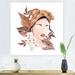 East Urban Home African American Woman, Dried Flowers, Leaves VI - Glam Canvas Wall Art Print 2 Canvas in Brown | 30 H x 30 W x 1 D in | Wayfair