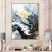 East Urban Home Gold White & Yellow Marble Clouds III - Painting on Canvas Metal in Black/Blue/White | 32 H x 24 W x 1 D in | Wayfair