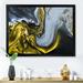 East Urban Home Gold White & Yellow Marble Clouds II - Painting on Canvas Metal in Blue/White | 30 H x 40 W x 1.5 D in | Wayfair