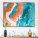 East Urban Home Turquoise & Pink Marble Waves II - Painting on Canvas Metal in Blue/Orange/Pink | 30 H x 40 W x 1.5 D in | Wayfair