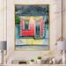 East Urban Home Small Clapboard House Lit By Lighted Lanterns - Print on Canvas Metal in Red | 32 H x 16 W x 1 D in | Wayfair