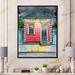 East Urban Home Small Clapboard House Lit By Lighted Lanterns - Print on Canvas Metal in Red | 32 H x 24 W x 1 D in | Wayfair