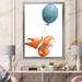 East Urban Home Cute Little Cartoon Fox Squirrel w/ Balloon - Painting on Canvas Plastic in Blue/Orange | 44 H x 34 W x 1.5 D in | Wayfair