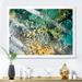 East Urban Home Colorful Alcohol Ink Marble Blue & Yellow - Print on Canvas Metal | 30 H x 40 W x 1.5 D in | Wayfair