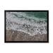 East Urban Home Sea Waves w/ Foam Breaking at the Shore - Print on Canvas Plastic in Blue/Green | 34 H x 44 W in | Wayfair