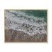 East Urban Home Sea Waves w/ Foam Breaking at the Shore - Print on Canvas Plastic in Blue/Green | 34 H x 44 W in | Wayfair