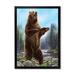East Urban Home Bear Standing Bear - Painting on Canvas Plastic in Brown/Green | 44 H x 34 W x 1.5 D in | Wayfair BC159E8F0B334F8CA1F1AA4A17BBE492