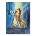 East Urban Home Funny Fox w/ a Big Camera in the Woods - Painting on Canvas in Blue/Brown | 20 H x 12 W x 1 D in | Wayfair