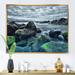 East Urban Home Sea Waves Impacting Rock on the Beach - Print on Canvas Metal in Gray | 30 H x 40 W x 1.5 D in | Wayfair