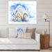 East Urban Home Polar Bear w/ a Bear Cub - Painting on Canvas Canvas, Cotton in Blue/White | 12 H x 20 W x 1 D in | Wayfair