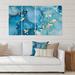 East Urban Home and Gold Luxury Abstract Fluid Art II - 4 Piece Wrapped Canvas Graphic Art Canvas in Blue | 28 H x 48 W x 1 D in | Wayfair