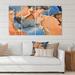 East Urban Home Blue & Orange Luxury Abstract Fluid Art I - 4 Piece Wrapped Canvas Graphic Art Canvas in Black/Blue/Orange | Wayfair