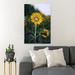 Rosalind Wheeler A Little Sunflower Oil Painting - 1 Piece Rectangle Graphic Art Print On Wrapped Canvas in Blue/Green/Yellow | Wayfair