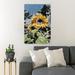 Rosalind Wheeler Filter On A Corner Of Sunflower Garden - 1 Piece Rectangle Graphic Art Print On Wrapped Canvas in Blue/Green/Yellow | Wayfair