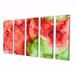 Everly Quinn And Green Luxury Abstract Fluid Art - Modern Canvas Wall Art Print - 60X28 - 5 Panels Canvas in Red | 28 H x 60 W x 1 D in | Wayfair