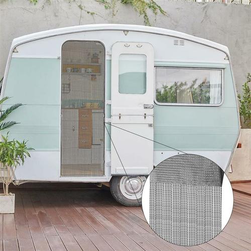 Fadenvorhang ( 56x185cm ) in Anthrazit, Caravan Camping Fadengardine ideal für Wohnwagen / Wohmobil