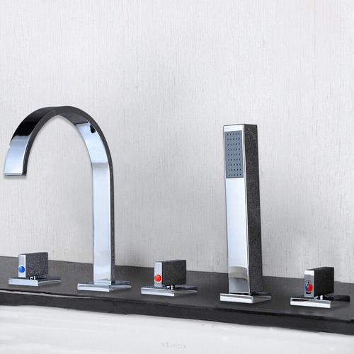 Armatur Wannenarmatur Badewannenarmatur Wasserhahn Set Handbrause Wannenrand Mischbatterie