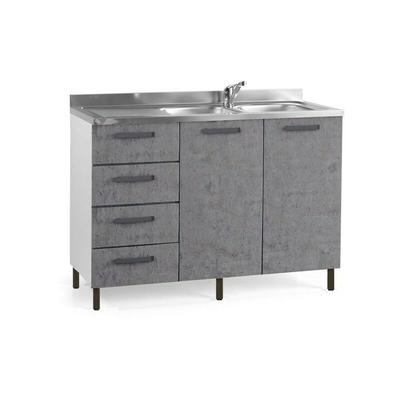 Webmarketpoint - Beton graue Küchenspüle 2 Türen m - ca. sx cm 120x50xH 85 Image