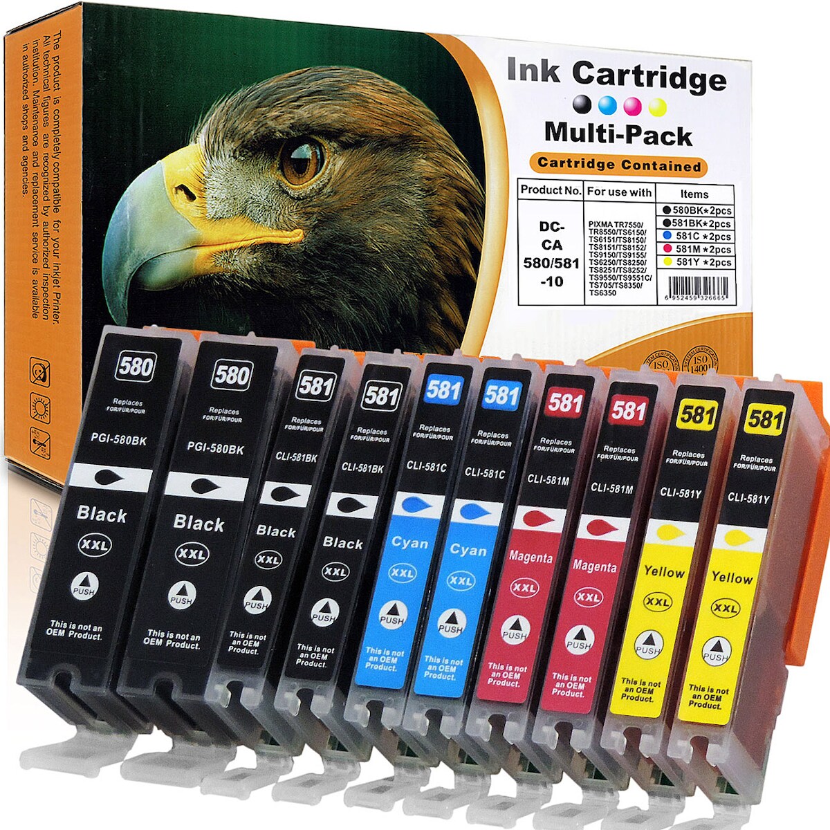 10er Set D&C Tinte für Canon Pixma TS6350 Druckerpatronen kompatibel Canon Pixma TS 6350 Drucker Image