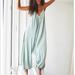 Free People Pants & Jumpsuits | Free People Boho Tie Around The Neck Jumpsuit | Color: Silver/White | Size: Xs