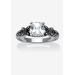 Women's Cushion-Cut Birthstone Ring In Sterling Silver by PalmBeach Jewelry in April (Size 7)