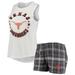 Women's Concepts Sport Charcoal/White Texas Longhorns Ultimate Flannel Tank Top & Shorts Sleep Set