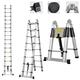 Telescoping Ladder 16.5ft Multi-Function Ladders 16 Steps Folding 2.5M+2.5M Expandable Collapsible Easy to Carry Tall for DIY Builders Outdoor Indoor 330lb Load Capacity