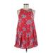 Forever 21 Casual Dress Crew Neck Sleeveless: Red Floral Dresses - Women's Size Small