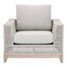 LOOMLAN Tropez Outdoor Sofa Chair Wood in Brown/Gray/White | 33 H x 36.5 W x 35 D in | Wayfair 6843-1.WTA/PUM/GT