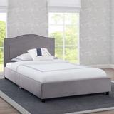 Delta Children Twin Platform Bed Upholstered/Velvet/Solid Wood in Gray | 33.4 H x 42.12 W x 80 D in | Wayfair BB81486GN-2094