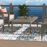 Joss & Main Ojai Solid Wood Outdoor Coffee Table Wood in Brown/Gray/White | 16 H x 46 W x 26 D in | Wayfair 5675-21