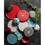 Porland Christina 4 Piece Dinnerware Set, Service for 1 Porcelain/Ceramic in Red | Wayfair 04USA000047