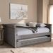 Red Barrel Studio® Jaila Daybed w/ Trundle Upholstered/Revolution Performance Fabrics® in Gray | 37.48 H x 60 W x 80 D in | Wayfair