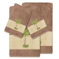 Linum Home Textiles Colton 100% Turkish Cotton Embellished 4 Piece Towel Set Terry Cloth in Brown | 27 W in | Wayfair EMH10-2BT2HT-COLTON