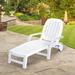 Arlmont & Co. Ermalee 65.5" Long Reclining Single Chaise Plastic in White | 37 H x 29 W x 65.5 D in | Outdoor Furniture | Wayfair