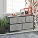 mDesign Wide Storage Dresser Furniture, 5 Removable Fabric Drawers Metal in Black/Gray | 21.7 H x 39.4 W x 11.4 D in | Wayfair 06214MDCO