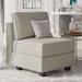 Armless Chair - Everly Quinn Nairoby 26.4 W Modular Sofa Part Velvet Armless Chair w/ Storage Velvet in Gray | 27.55 H x 26.4 W x 31.9 D in | Wayfair