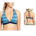 Athleta Swim | Athleta Bikini Top Tulum T-Back Bikini Top Navy Blue Stripes Swim Top Size Xxs | Color: Blue/Green | Size: Xxs