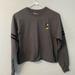 Disney Tops | Disney Mickey Mouse Long Sleeve Charcoal Gray Cropped T Shirt Size Small | Color: Gray | Size: S