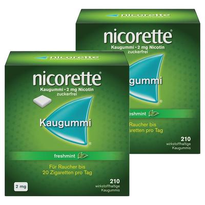 2x nicorette Kaugummi freshmint 2 mg 2x210 St Image