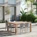 Amazonia Teak Flaker Outdoor Patio Dining Set - Grey Chairs